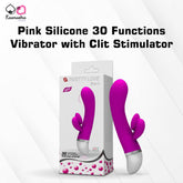 Kaamastra pink silicone vibrator with 30 functions and clit stimulator